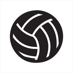 Volleyball icon silhouette vector with white background