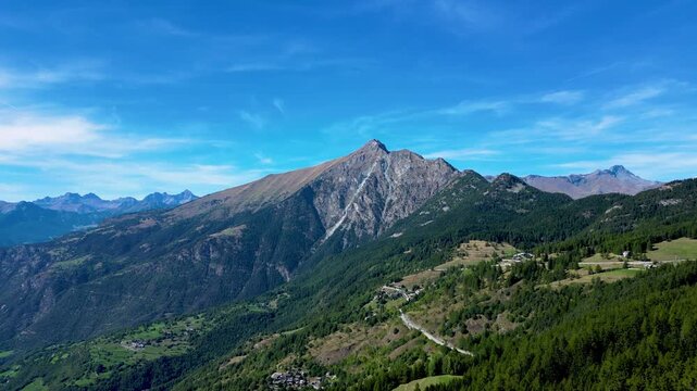 Aerial view of Mount Zerbion from Col de Joux Aosta Valley