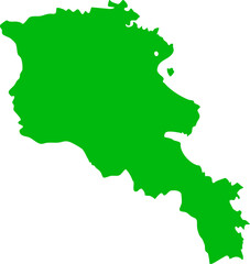 Obraz premium Bold Green Outline Map of Armenia: Simple, Clean, and Informative Geographic Vector Illustration for Presentations and Educational Materials.