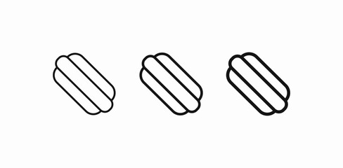 two hotdogs buns icon sign vector