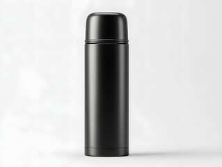 Matte black travel thermos with screw cap