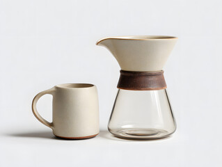 Minimalist ceramic pour-over coffee dripper with 