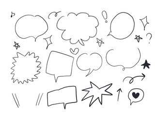 手描きの吹き出し、セリフ