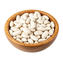  cannellini beans in wooden bowl isolated on transparent background png 