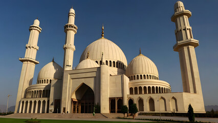 Obraz premium It has been called a mosque with contemporary architecture that has Islamic architecture influences.