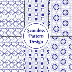 Seamless Geometric Pattern Set &ndash; Modern Abstract Vector Backgrounds