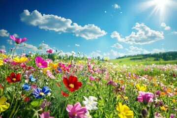 Obraz premium Colorful Floral Landscape in Springtime
