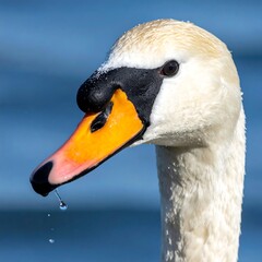 Close-up swan's head and neck