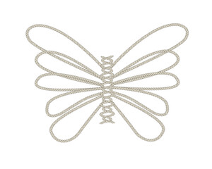 rope vector design hand drawnstring rope cord cable lineWhite wavy rope