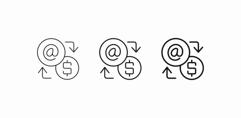 email money transfer icon sign vector
