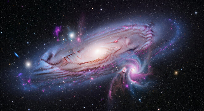 Interacting Galaxies Colliding in Deep Space