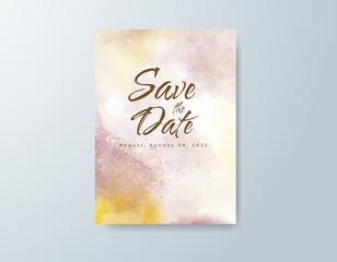 Wedding invitation with abstract watercolor background