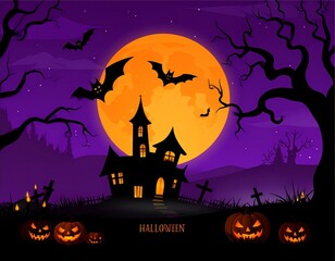 halloween background with pumpkin