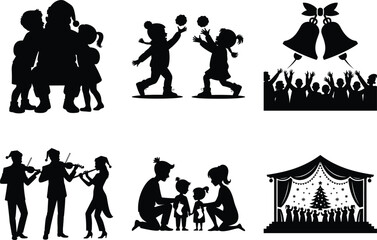 Christmas Celebration Event Silhouette Bundle Set