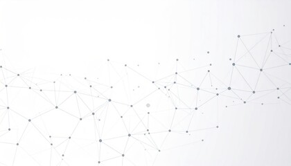 Dotted network of interconnected points with lines; a delicate, white background with gray structures and diffused shading