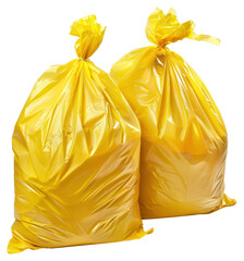 PNG Yellow garbage bags tied securely