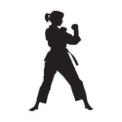 Vector Art Of A 2025 A lady with karate style