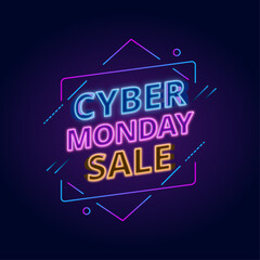 Cyber Monday Neon Modern Text Effect - Editable Live Text