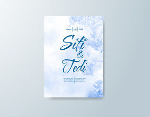 Wedding invitation with abstract watercolor background