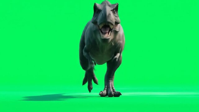 Dinosaur running green screen