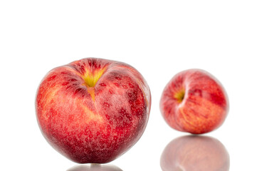 Red juicy apples isolated on white background, close-up.