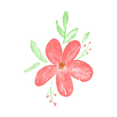 Botanical leaf doodle wildflower line art