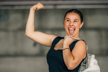 figure skater with motivational expression