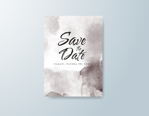 Wedding invitation with abstract watercolor background