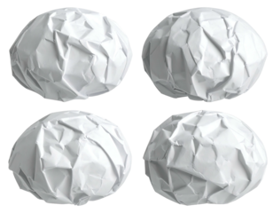 Four crumpled white paper balls (2)