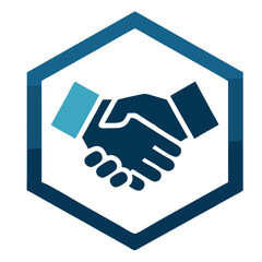 design logo vector icon illustration handshake hexagon