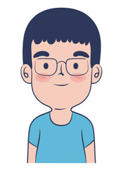 Man wearing eyeglasses avatar character