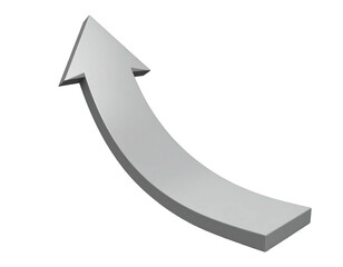 3D gray upward curving arrow (1)