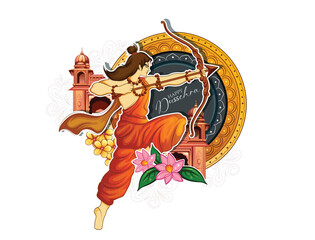 Dusshera vector art illustration Indian festival