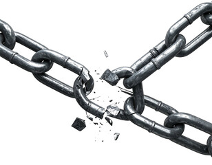 Broken metal chain