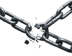 Broken metal chain