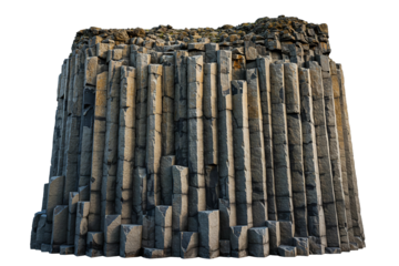 Basalt Columns Rock Formation Geological Wonder isolated on transparent cutout background, cut out, png