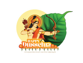 Dusshera vector art illustration Indian festival