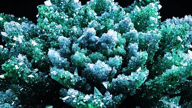 Close-up of a Shimmering Green Crystal or Mineral