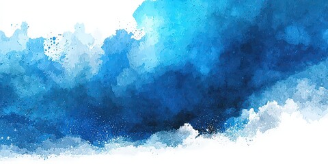 Abstract Watercolor Blue And White Background