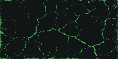 Stroke Green Grunge Texture with ground cracks For Banner, Cover, and Flyer. vector background
