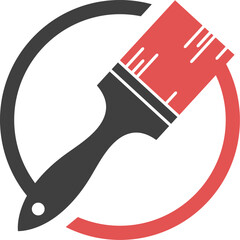 Paintbrush logo, icon.