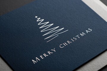 Christmas card design with tree and merry christmas