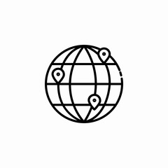 global location pins icon sign vector