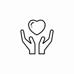 hands holding heart icon sign vector