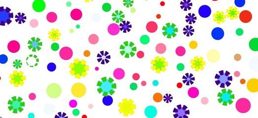 pattern of colorful confetti on white background