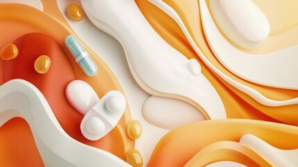 Abstract orange and white design