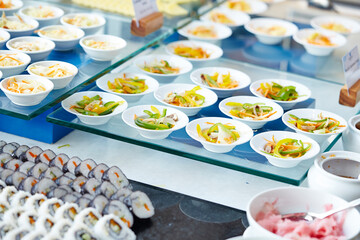 Buffet food on a plate