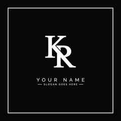 Vector Template for Initial Letter KR Logo - Elegant Monogram Logo for Alphabet K and R