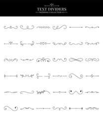 A collection of decorative text dividers with a wedding theme.