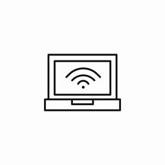 laptop wifi signal icon sign vector